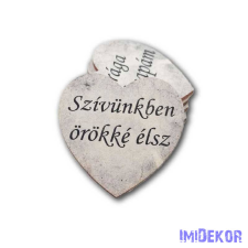  Márványhatású szív 5 cm - Szívünkben örökké élsz dekorációs kellék