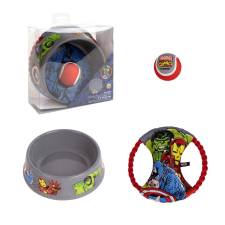 Marvel kutyajáték készlet, etetőtál + teniszlabda + frizbi játék kutyáknak
