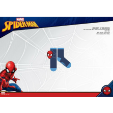 Marvel Pókember csúszásgátlós teliplüss bokazokni gyerekeknek - sötétkék-világoskék-piros - 31-34