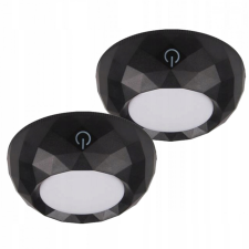 MasterLED 2x LED szekrény alatti lámpa öntapadó kerek, elemes 4000K 3xAAA fekete világítás