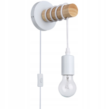 MasterLED Lampa Ścienna Wisząca Kinkiet Spot E27 Biały Brązowy z Włącznikiem Eos Masterled világítás