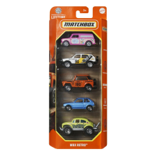 Matchbox 5 DARABOS FÉMAUTÓ KÉSZLET MBX RETRO 1:64 MÉRETARÁNYBAN autópálya és játékautó