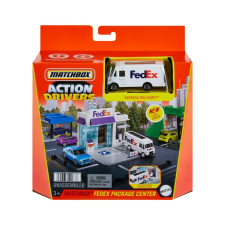 Matchbox KÉSZLET AKCIÓ VEZETŐK FEDEX CSOMAGKÖZPONT autópálya és játékautó