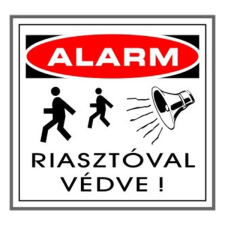  Matrica Riasztóval védve fehér &quot;A&quot; információs címke