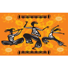  Matrica tapéta Aficani táncosok, grafika, absztrakt3, 400 x 250 cm tapéta, díszléc és más dekoráció