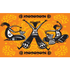  Matrica tapéta Aficani táncosok, grafika, absztrakt, 270 x 200 cm tapéta, díszléc és más dekoráció