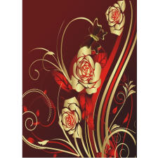  Matrica tapéta Arany rózsák, pillangók, absztrakt, 150 x 205 cm tapéta, díszléc és más dekoráció