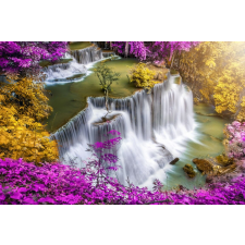 Matrica tapéta Cascada45 Vízesés a sárga erdőben, lila, 200 x 150 cm tapéta, díszléc és más dekoráció