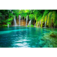  Matrica tapéta Cascada52 Vízesés a zöld erdőből, 250 x 200 cm tapéta, díszléc és más dekoráció
