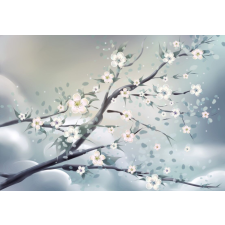  Matrica tapéta Cseresznyevirágok, Ázsiai művészet, 270 x 200 cm tapéta, díszléc és más dekoráció