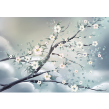  Matrica tapéta Cseresznyevirágok, Ázsiai művészet, 350 x 200 cm tapéta, díszléc és más dekoráció