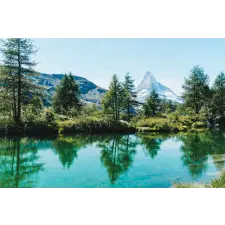  Matrica tapéta Natura171 Tó, erdő és hegy, 200 x 150 cm tapéta, díszléc és más dekoráció