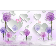  Matrica tapéta Szívek, pillangók, pitypangok, 250 x 200 cm tapéta, díszléc és más dekoráció