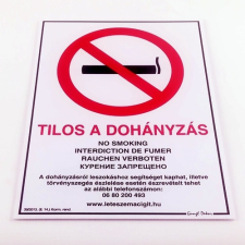 MATRICA TILOS A DOHÁNYZÁS! FEHÉR TÖBBNYELVŰ A/4 ÚJ matrica