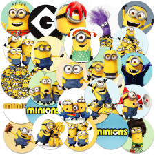 MATRICÁK JEGYZETFÜZETEK MATRICÁK KARAKTEREK KÖR MINION MINTÁK 23EL matrica