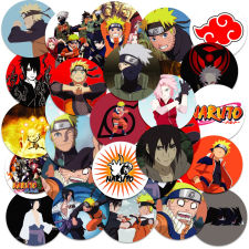 MATRICÁK JEGYZETFÜZETHEZ KARAKTER MATRICA KÖR ANIME NARUTO MINTÁK 23EL matrica