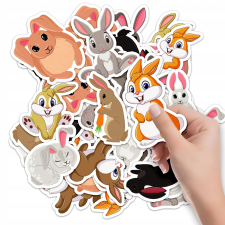  MATRICÁK KARAKTER MATRICA NYÚL RÁGCSÁLÓ ÁLLATI MINTÁK 10DB matrica