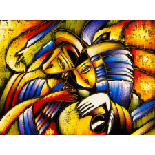  Matricás tapéta Absztrakt arcok, 400 x 250 cm tapéta, díszléc és más dekoráció