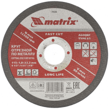 Matrix Vágókorong fémhez 115x1,0x22,2 10db barkácsgép tartozék