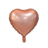  Matt Pink Gold Heart, Rózsaszín szív fólia lufi 37 cm