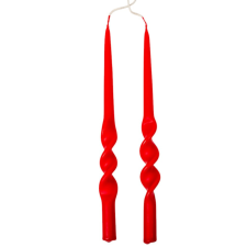  Matt rövid alfa csavart gyertya piros 235x12mm 8db/csom (db ár) dekorációs kellék