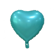  Matt Turquoise Heart, Türkiz szív fólia lufi 37 cm party kellék