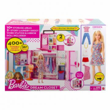 Mattel Barbie: álom öltözőszoba szennyesledobóval és babával barbie baba