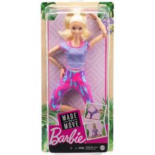 Mattel Barbie: Hajlékony jógababa szőke hajjal lila ruhában - Mattel barbie baba