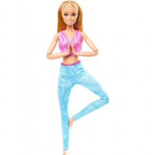 Mattel Barbie Hajlékony jógababa - Szőke hajú, kék nadrággal (FTG80-HRH27) barbie baba