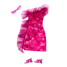 Mattel Barbie Ruhaszett - rózsaszín szívecskés ruha barbie baba