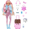 Mattel Barbie utazó baba téli kiegészítőkkel