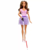 Mattel Barbie vak baba fehér bottal, vakvezető bot
