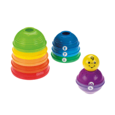 Mattel FISHER PRICE - BRILLIANT BASICS STACK & ROLL CUPS (W4472) kreatív és készségfejlesztő