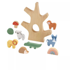 Mattel Fisher-Price: Wood Egyensúlyozó erdőcske, fa készségfejlesztő
