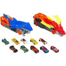 Mattel Hot Wheels autófaló cápa és sárkány kilövő 10db kisautóval autópálya és játékautó