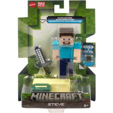 Mattel Minecraft figura portál elemmel - Steve (HMB17) játékfigura