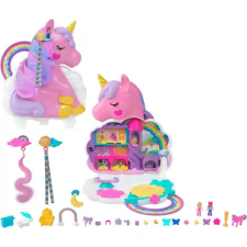Mattel Polly Pocket szivárványos unikornis szépségszalon játékkészlet játékfigura