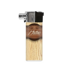 Matteo újratölthető pipa öngyújtó oldalsó lánggal - Világosbarna fa mintás öngyújtó