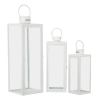 Mauro Ferretti Lantern white set 3 pcs 22x22x66-18x18x49,5-14x14x39cm