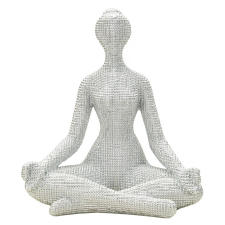 Mauro Ferretti Yoga woman silver 20,5x15,5x23cm dekorációs kellék