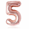  Maxee születésnapi léggömb, 5-ös szám, rózsaszín, 40 cm