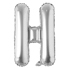 Maxee születésnapi léggömb, H betű, ezüst, 40 cm party kellék