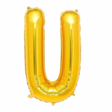  Maxee születésnapi lufi, U betű, arany, 40 cm party kellék