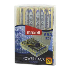Maxell Alkáli AAA ceruza elem Power Pack (24db / csomag) /LR03/ visszazárható átlátszó műanyag doboz ceruzaelem