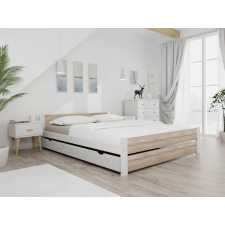 Maxi Drew IKAROS DOUBLE ágy 140 x 200 cm, fehér/sonoma tölgy Ágyrács: Lamellás ágyrács, Matrac: Coco Maxi 19 cm matrac ágy és ágykellék