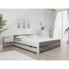 Maxi Drew IKAROS DOUBLE ágy 160 x 200 cm, fehér/trüffel tölgy Ágyrács: Lamellás ágyrács, Matrac: Matrac nélkül ágy és ágykellék