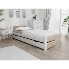 Maxi Drew IKAROS DOUBLE ágy 90 x 200 cm, fehér/sonoma tölgy Ágyrács: Léces ágyrács, Matrac: Deluxe 10 cm matrac ágy és ágykellék