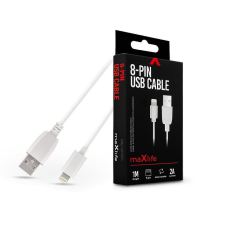Maxlife TF-0173 USB - Lightning adat- és töltőkábel 1m fehér kábel és adapter