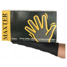 Maxter MAXTER Nitril fekete púdermentes 5,5gr vizsgálókesztyű (100db/doboz, VASTAG kivitel!) (fekete, S -100 db) (MX73996)