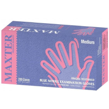 Maxter Nitril kék púdermentes vizsgálókesztyű (200db/doboz!) (kék, L -200 db) védőkesztyű